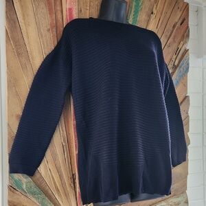 COS oversized textured knitted wool midnight blue Sweater Sz M